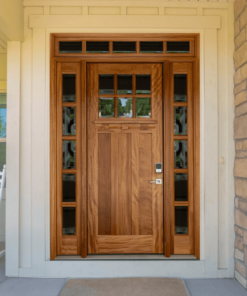 Palermo 6 Lite Mahogany Door with 5 Lite Sidelights and Transom