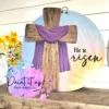 Easter Cross with Eggs Embroidered Patch